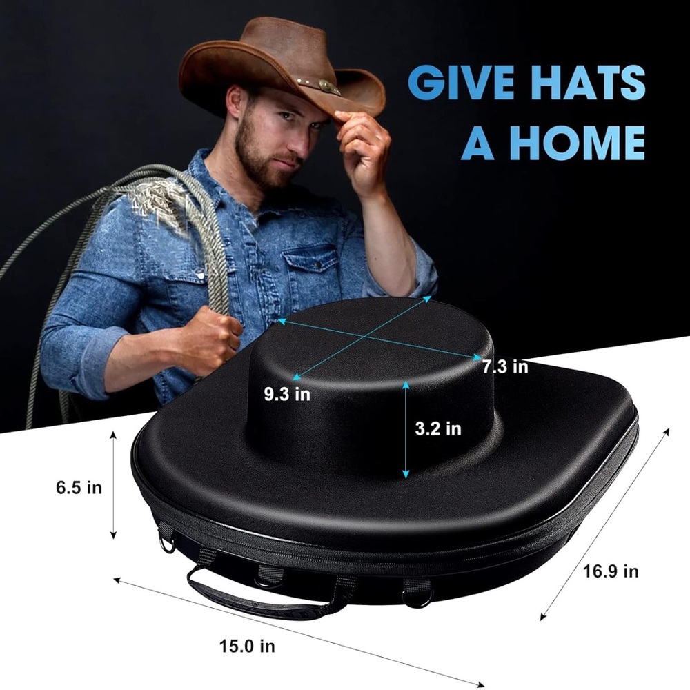 NWOT Hat Box Travel Fedora Case Universal Size Hat Carrier Storage Case Travel - Picture 4 of 9